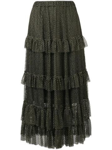 Philosophy Di Lorenzo Serafini Tiered Ruffled Skirt - Gold