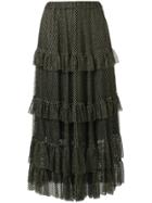 Philosophy Di Lorenzo Serafini Tiered Ruffled Skirt - Gold
