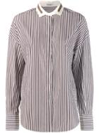 Brunello Cucinelli Oversized Striped Shirt - Blue