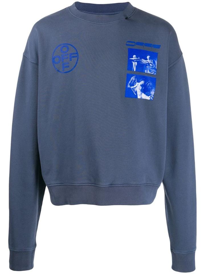 Off-white Printed Details Sweatshirt - Blue
