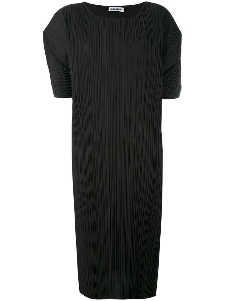 Jil Sander - Cocoon Sleeve Shift Dress - Women - Cotton/polyester - 36, Black, Cotton/polyester
