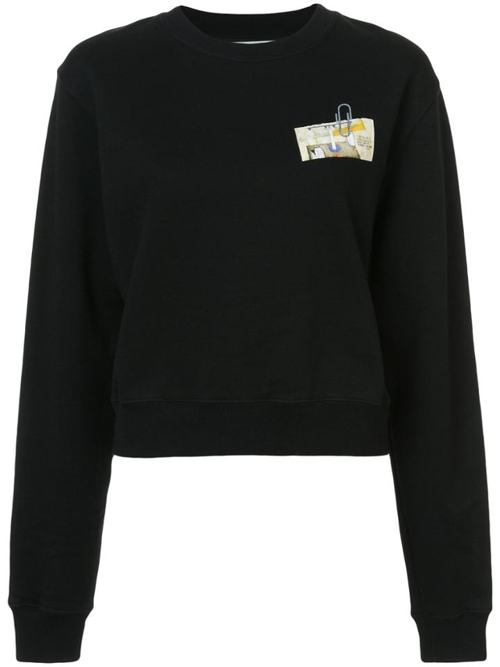 Off-white Chest Print Sweatshirt - Black