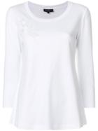 Salvatore Ferragamo Perforated Floral Detail Top - White