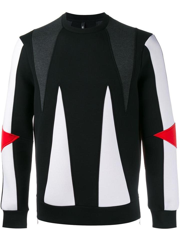 Neil Barrett Panelled Sweatshirt, Men's, Size: Medium, Black, Lyocell/cotton/viscose/polyurethane