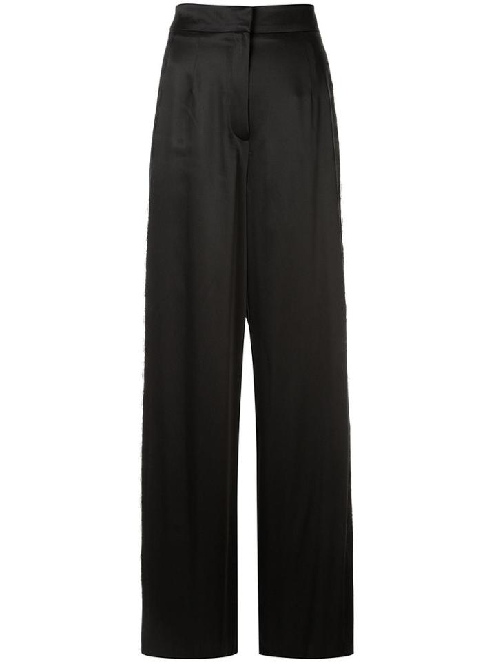 Goen.j Lace Panel Palazzo Pants - Black