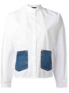 Diesel Denim Pocket Shirt, Women's, Size: Small, White, Cotton