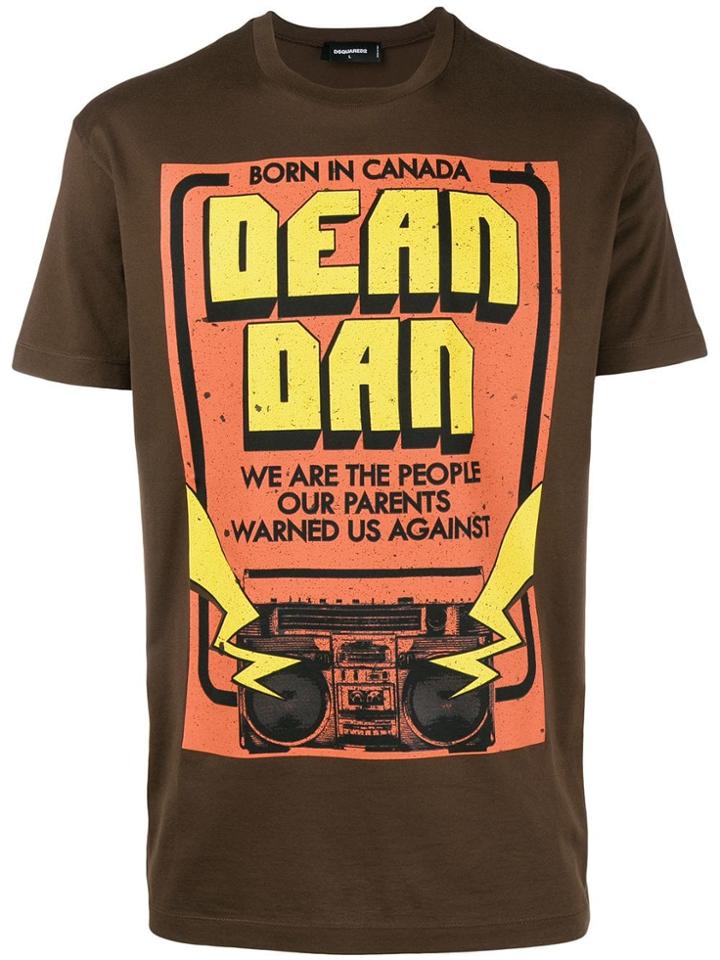 Dsquared2 Dean And Dan Print T-shirt - Brown