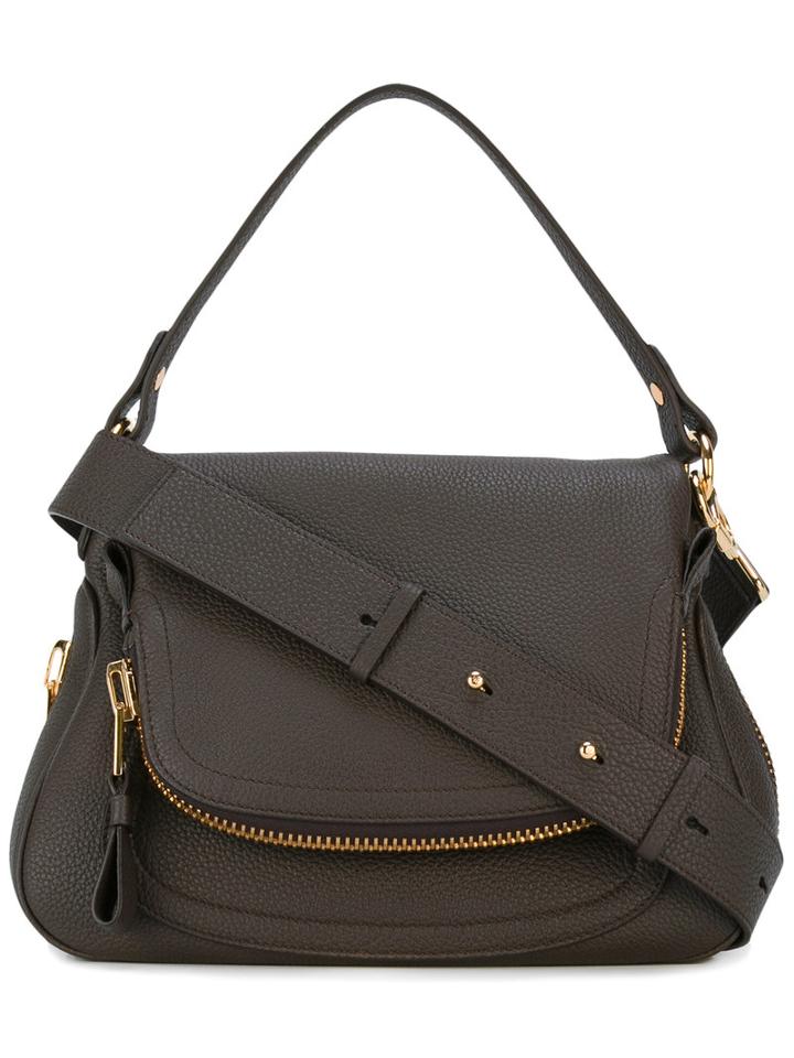Tom Ford - Medium Double Zip Jennifer Crossbody Bag - Women - Cotton/polyester/bos Taurus - One Size, Brown, Cotton/polyester/bos Taurus