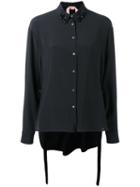 No21 - Beaded Collar Shirt - Women - Silk/acetate - 40, Women's, Black, Silk/acetate