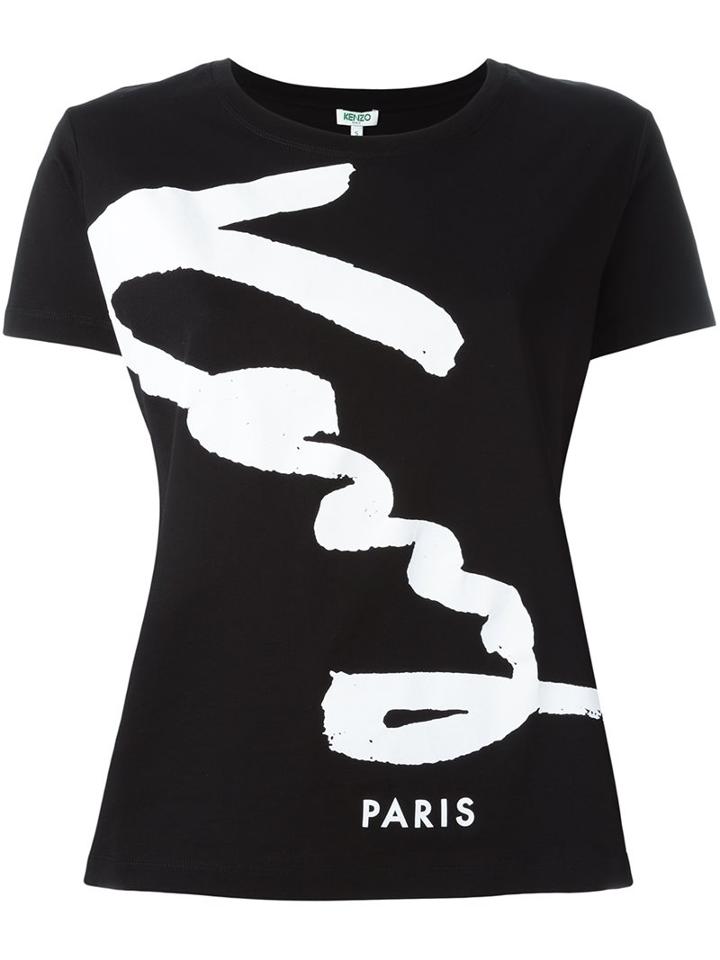 Kenzo ' Signature' T-shirt, Women's, Size: Medium, Black, Cotton