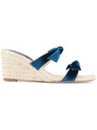 Alexandre Birman Raffia Wedge Sandals - Blue