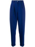 Kenzo Pre-owned 1990s Micro Pleated Tapered Trousers - Blue