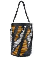 Striped Hex Tote Bag - Women - Calf Leather - One Size, Black, Calf Leather, Proenza Schouler