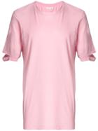 Helmut Lang Slit Detail T-shirt - Pink & Purple