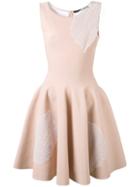Antonino Valenti - Flared Embroidered Dress - Women - Nylon/polyester/spandex/elastane/viscose - 42, Nude/neutrals, Nylon/polyester/spandex/elastane/viscose