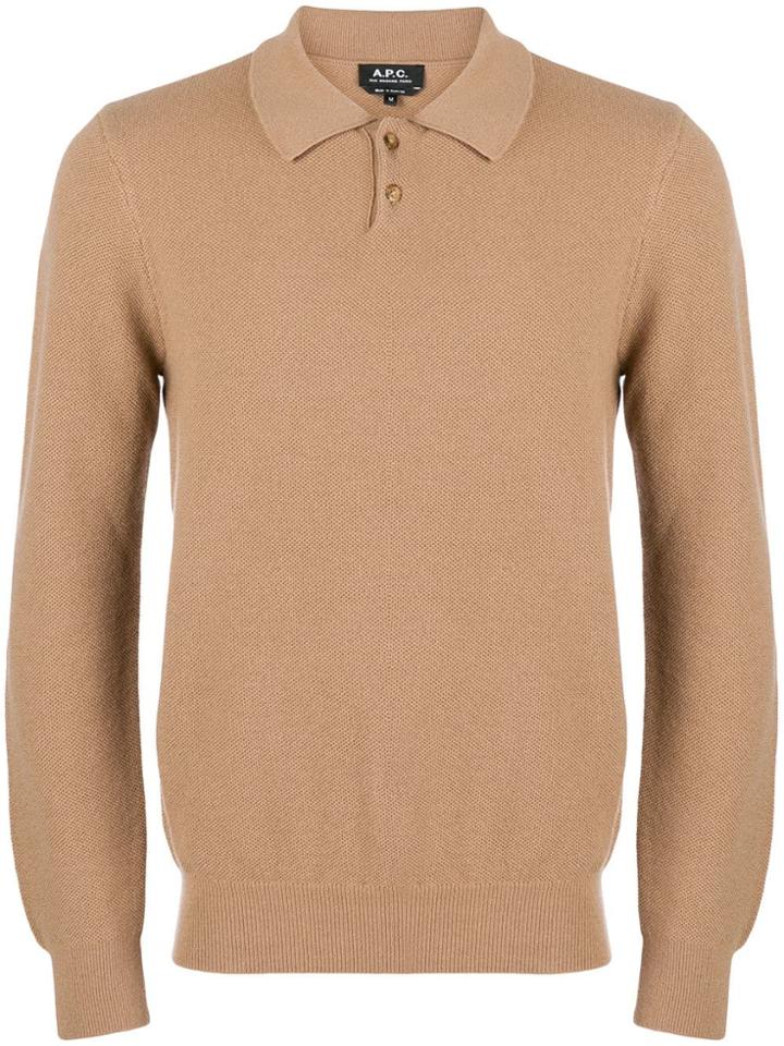 A.p.c. Knitted Polo Shirt - Neutrals