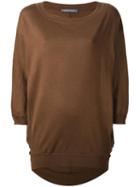 Alberta Ferretti Loose Fit Knit Jumper, Women's, Size: 38, Brown, Virgin Wool