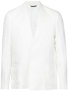 Sartorial Monk Collarless Blazer Jacket - White