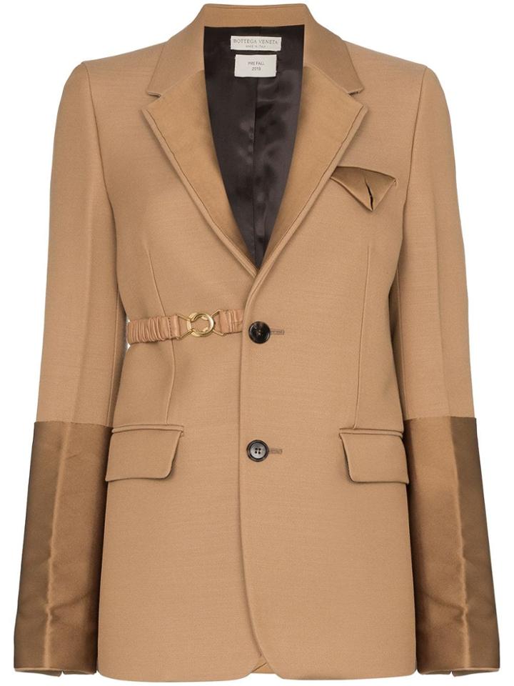 Bottega Veneta Single-breasted Panelled Blazer - Brown