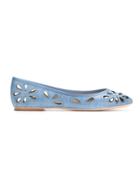 Sarah Chofakian Leather Ballerinas - Blue