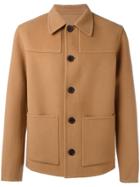 Ami Alexandre Mattiussi Buttoned Jacket Patch Pockets - Brown
