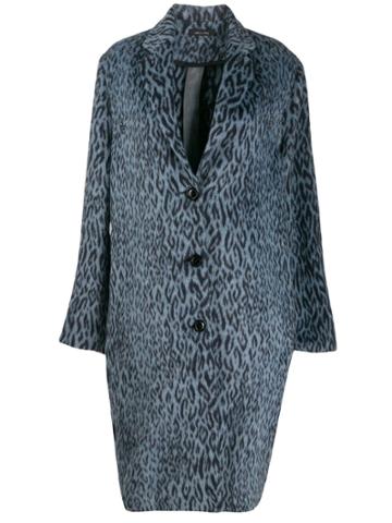 Omc Leopard-print Coat - Blue