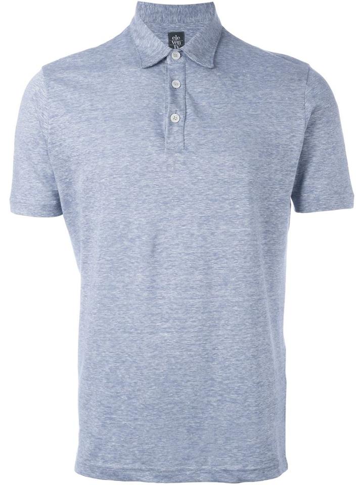 Eleventy Classic Polo Shirt, Men's, Size: Xl, Blue, Linen/flax/cotton