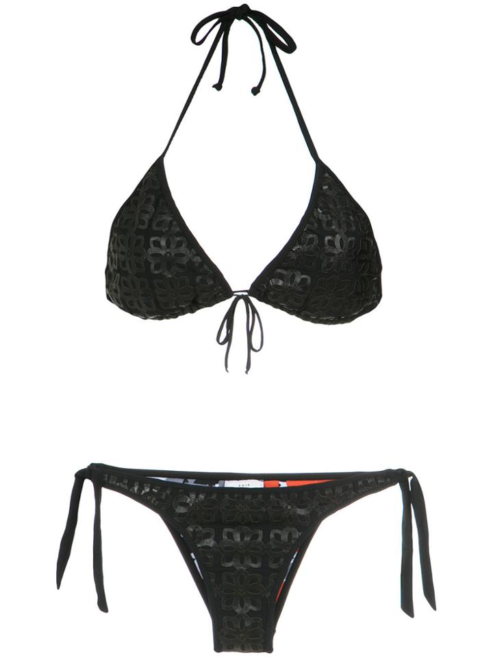Amir Slama Panelled Triangle Bikini Set - Black
