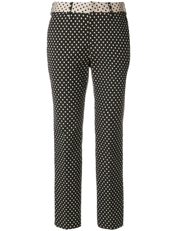 Pt01 Polka Dot Cropped Trousers - Black