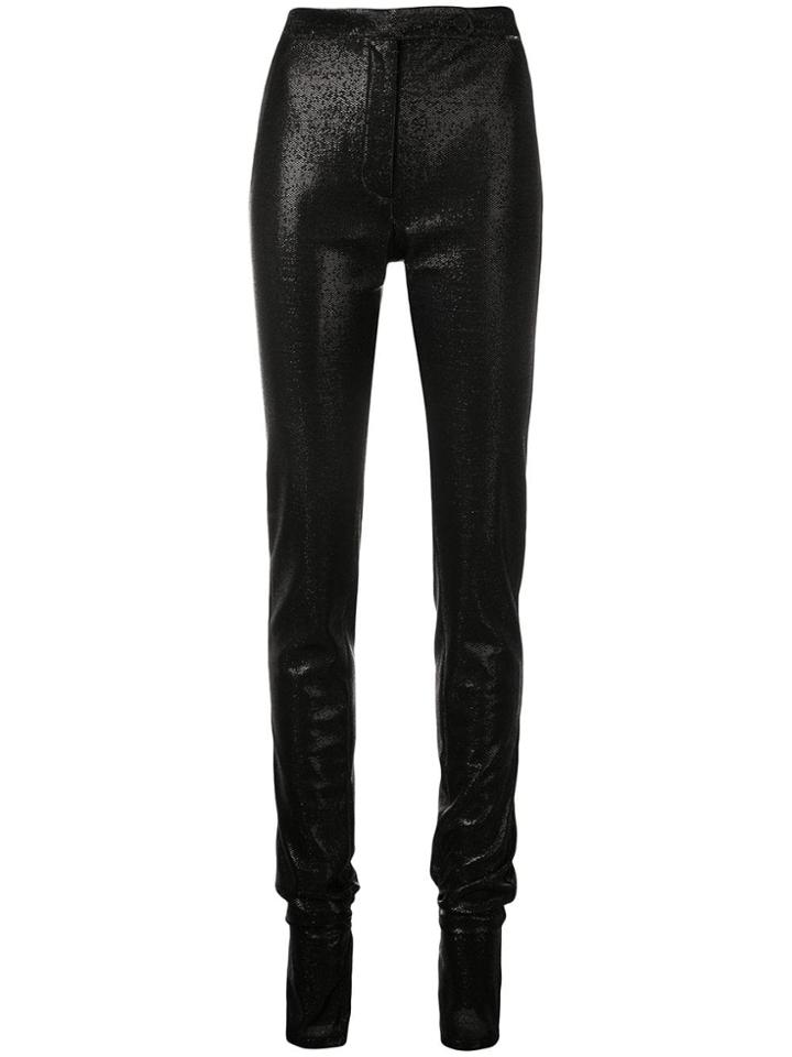 Styland Metallic Skinny Trousers - Black