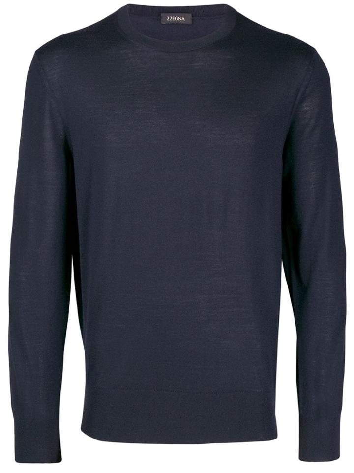 Z Zegna Classic Crew Jumper - Blue