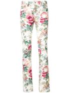 Junya Watanabe Floral Print Skinny Jeans - White