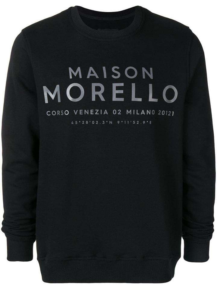 Frankie Morello Printed Logo Lettering Sweatshirt - Black