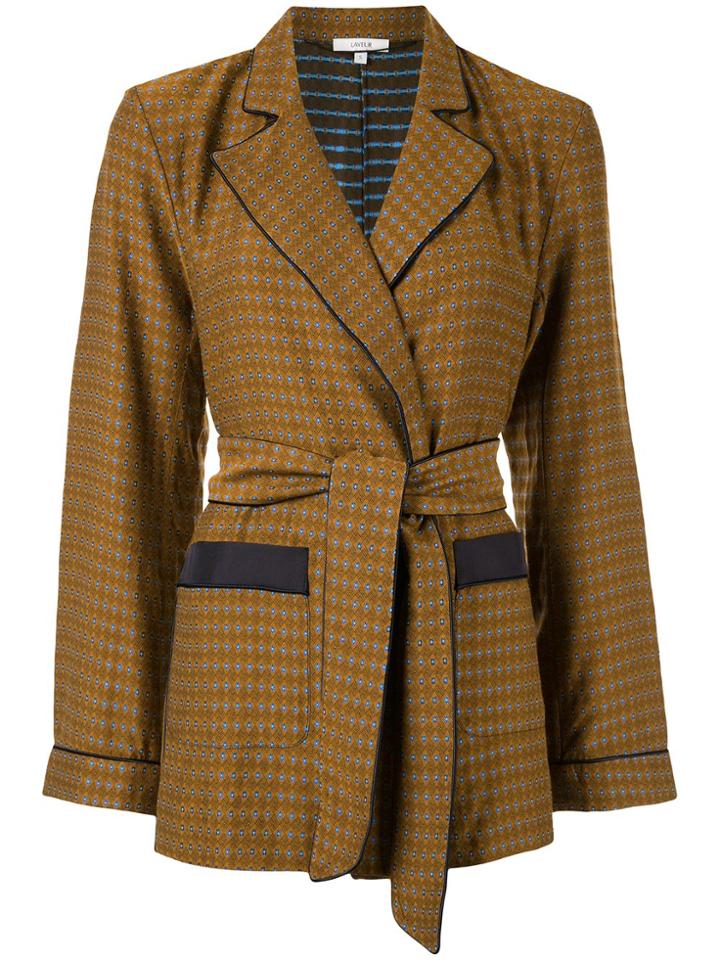 Layeur Fitzgerald Belted Pajama Jacket - Yellow