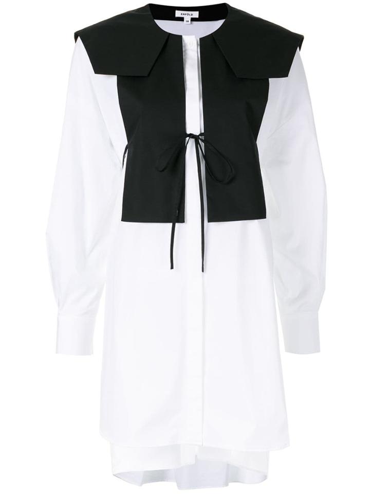 Enföld Bib Long-length Shirt - White