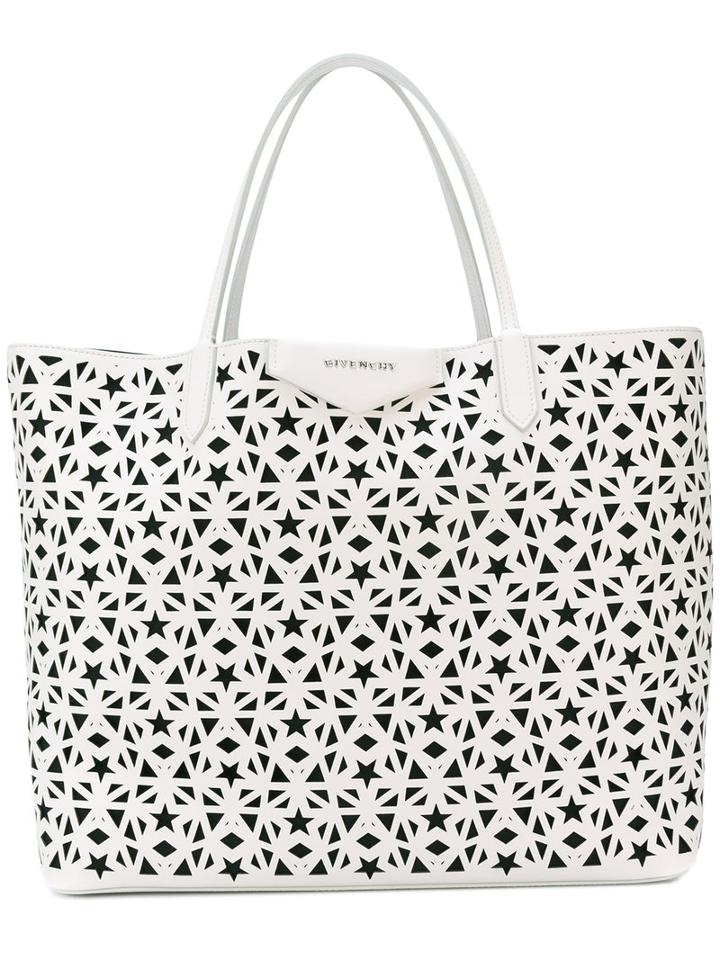 Givenchy - Star Perforated Tote - Women - Calf Leather - One Size, White, Calf Leather
