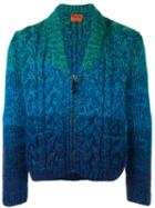 Missoni Chunky Knit Zip Cardigan, Men's, Size: Small, Blue, Polyamide/mohair/wool