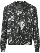 Mcq Alexander Mcqueen Floral Print Hooded Jacket - Black