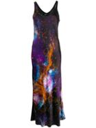 Pinko Long Space Print Dress - Black