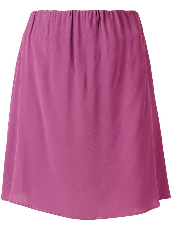 Erika Cavallini - Elasticated Waist Skirt - Women - Silk/acetate - 42, Pink/purple, Silk/acetate