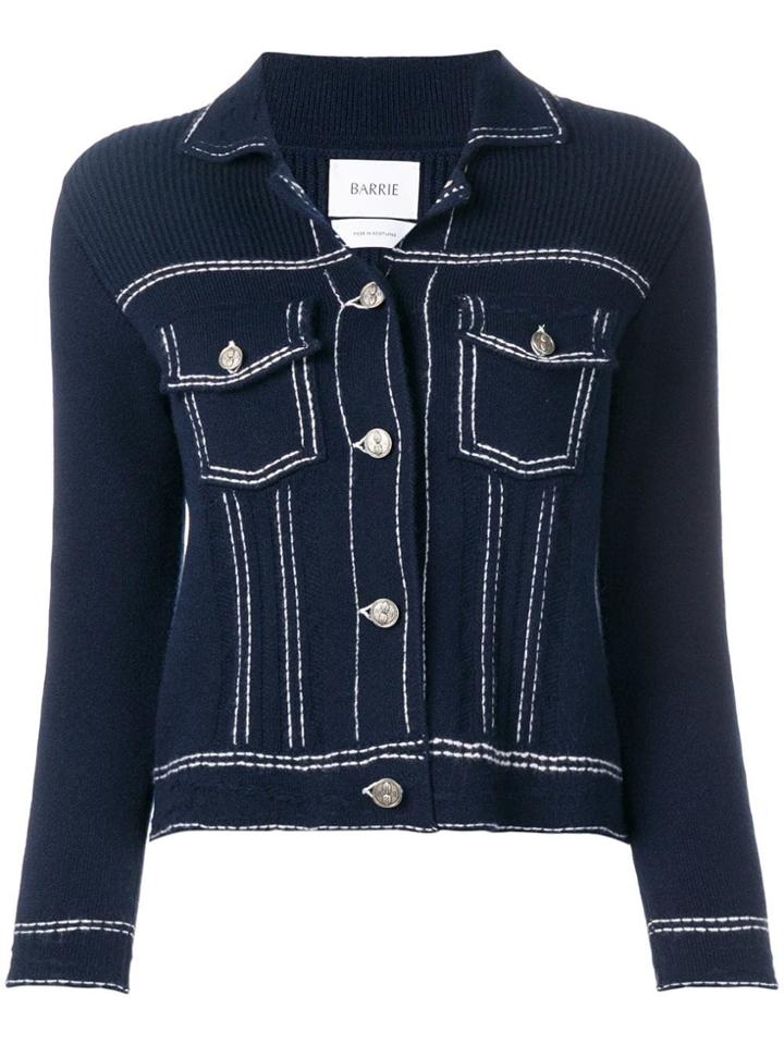 Barrie Denim Style Knitted Cardigan - Blue