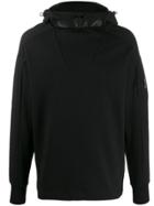 Cp Company Strap Buckled Hoodie - Black