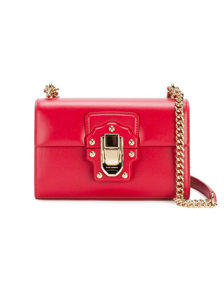 Dolce & Gabbana Lucia Small Satchel, Women's, Red, Calf Leather/metal