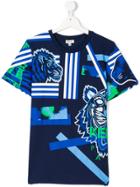 Kenzo Kids Striped Tiger T-shirt - Blue