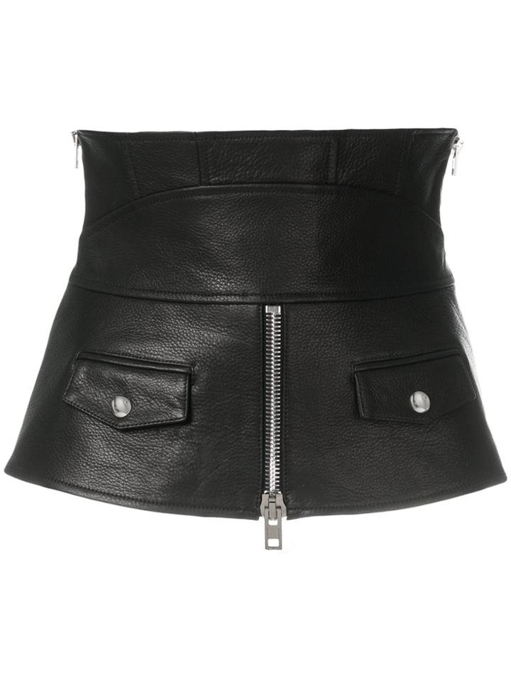 Alexander Wang Zipped Leather Corset - Brown