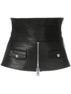 Alexander Wang Zipped Leather Corset - Brown