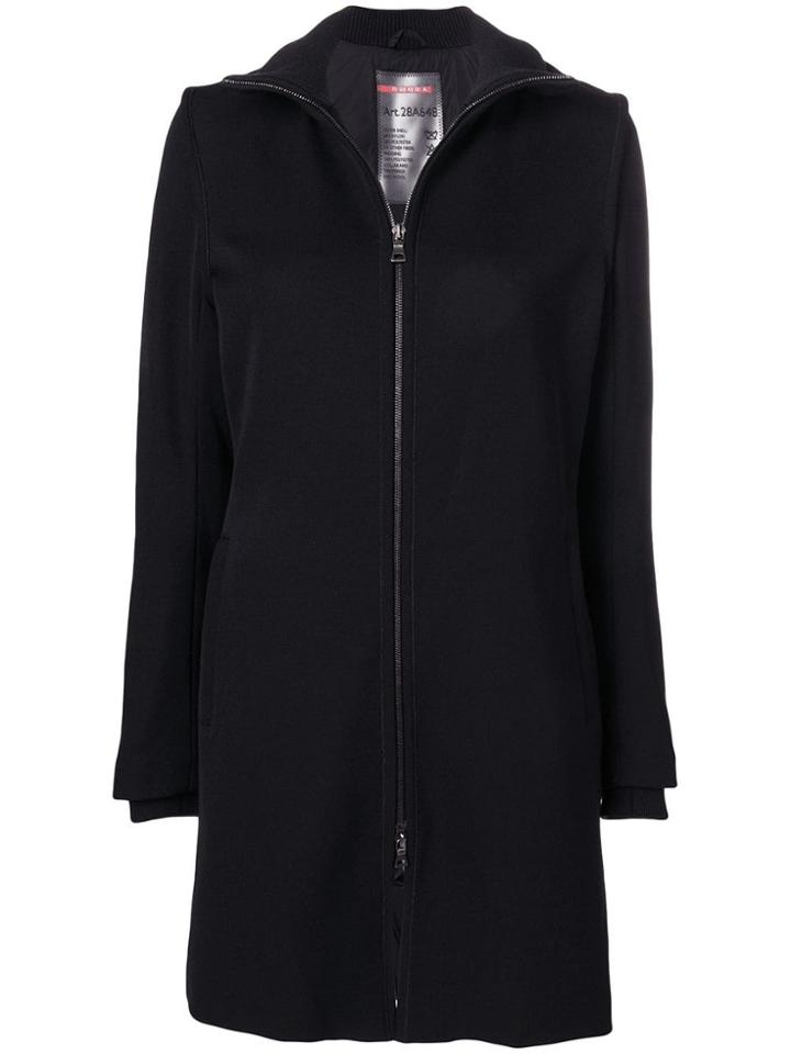 Prada Vintage Zip-up Coat - Black