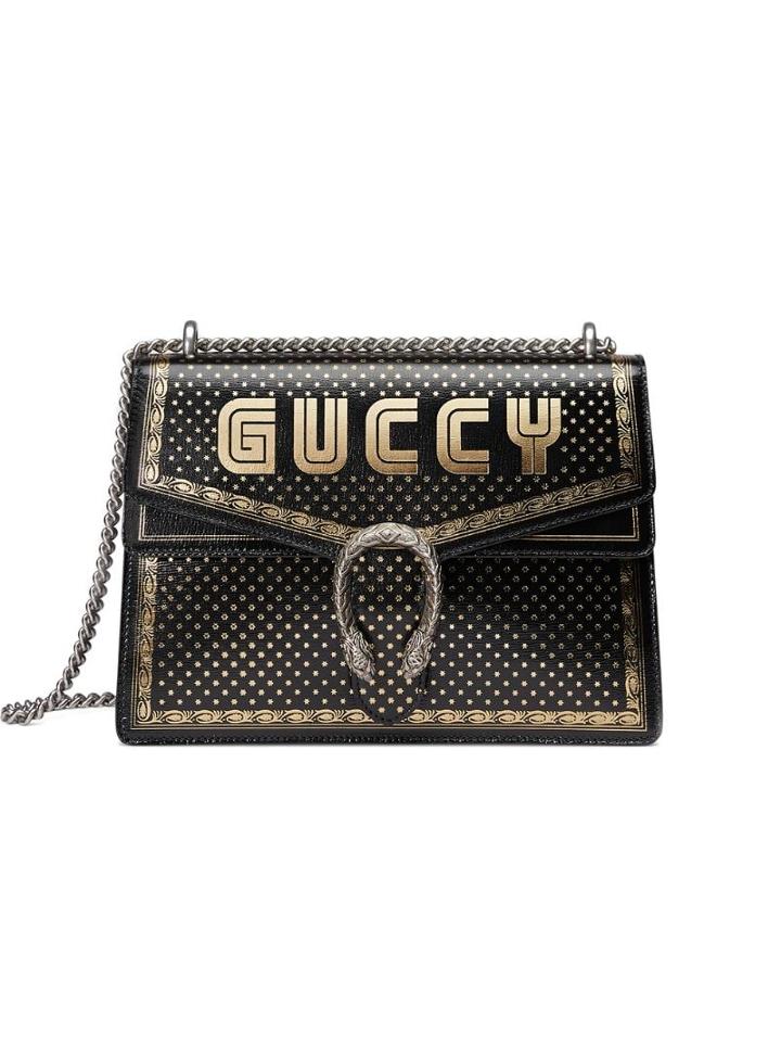 Gucci Black And Gold-tone Medium Guccy Dionysus Shoulder Bag