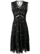 Ermanno Scervino Lace Detail Flared Dress, Women's, Size: 40, Black, Silk/cotton/nylon