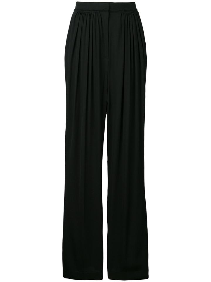 Frenken Pleated High Waist Trousers - Black